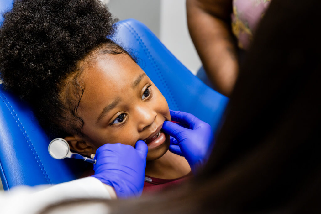 young patient seeing our emergency pediatric dentist in Gainesville, VA