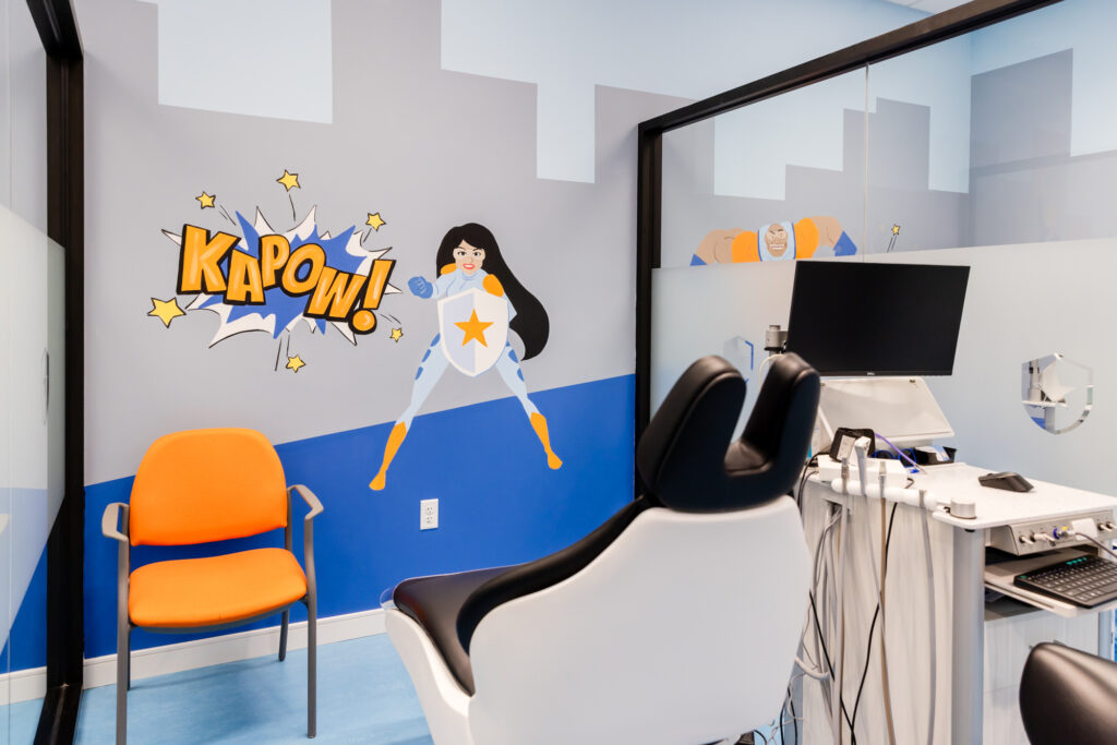 Interior view of our pediatric dentist's office where patients get their teeth cleaning for kids in Herndon, VA.