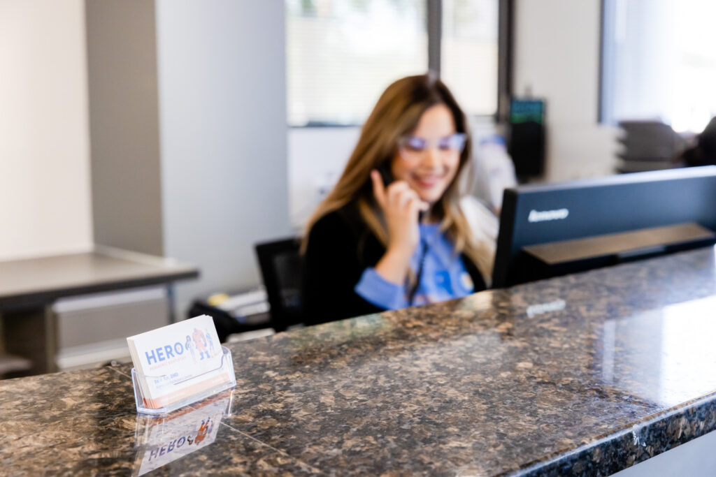 Front desk assistant at our pediatric dentistry in Herndon, HERO Pediatric Dentistry.